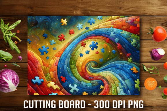 Autism Puzzle Abstract Cutting Board