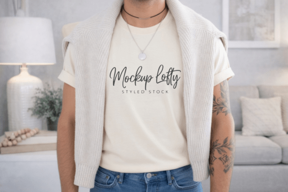 Bella Canvas 3001 Natural Tshirt Mockup