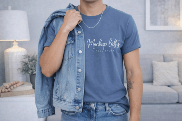 Bella Canvas 3001 Steel Blue Mockup: Enhancing Your Design Presentations