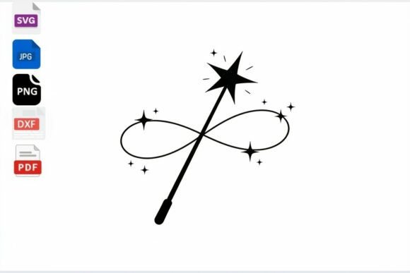 Bring Your Creative Ideas to Life with the Magic Wand Infinity Symbol SVG Stars Cut File