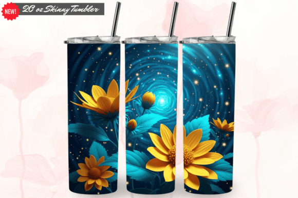 Celestial Bloom Flower 20oz Tumbler Wrap