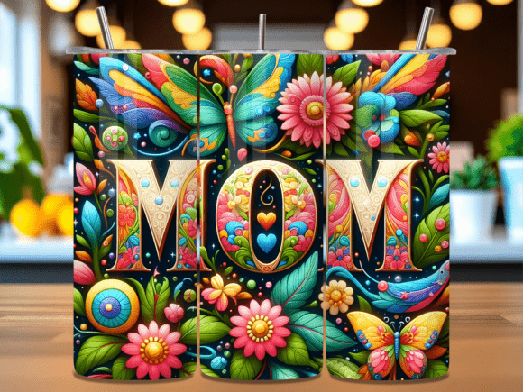 Colorful Floral Mom Tumbler Wrap PNG: A Creative Resource for Designers and Entrepreneurs