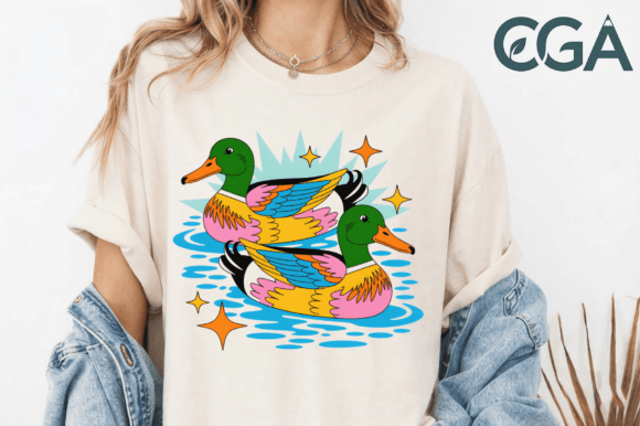 Colorful Mallard Ducks Water Nature Png