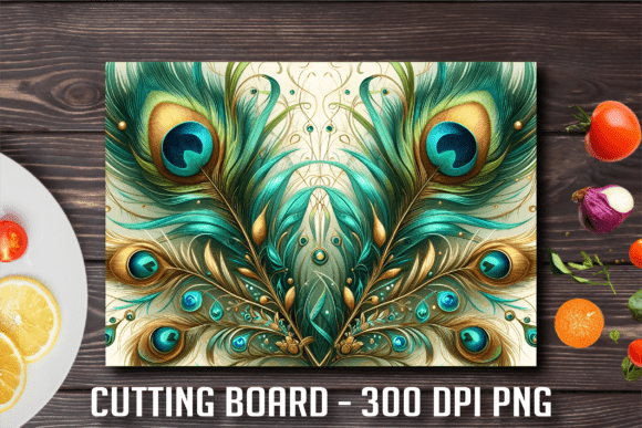 Elegant Art Deco Peacock Cutting Board
