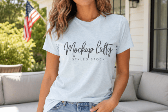 Elevate Your Patriotic Design Presentations with the BC3001 4th of July T-Shirt Mockup