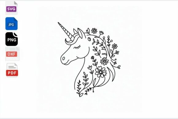 Floral Unicorn Head Line Art SVG: A Creative Tool for Modern Crafters