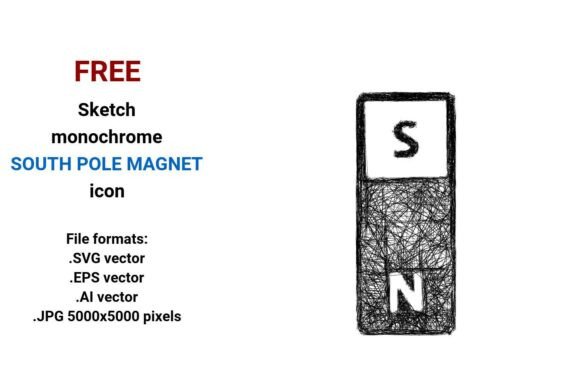 FREE Sketch South Pole Magnet Icon: A Versatile Resource for Designers and Creators