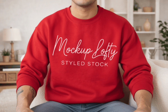 Gildan 18000 Red Mockup