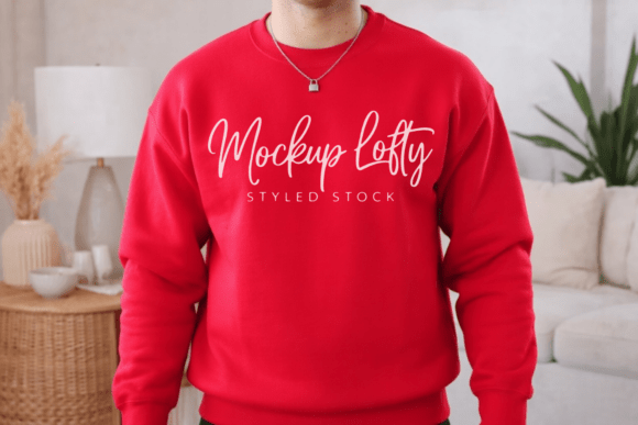 Gildan 18000 Red Sweatshirt Mockup: A Versatile Tool for Designers and Brands