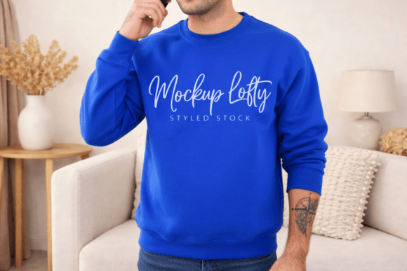 Gildan 18000 Royal Sweatshirt Mockup