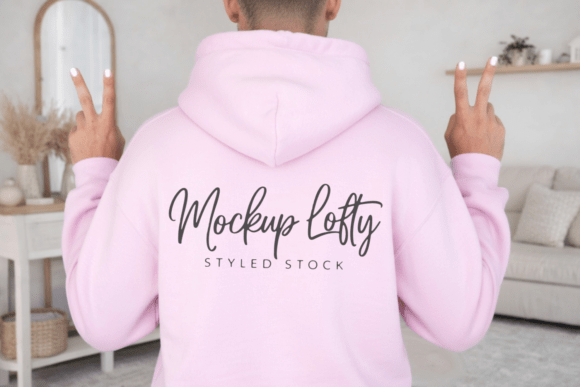 Gildan 18500 Light Pink Hoodie Back Mock
