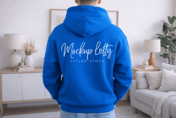 Gildan 18500 Royal Blue Hoodie Back Mock