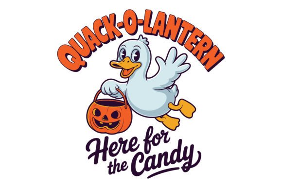 Halloween Duck with Pumpkin Candy Bucket
