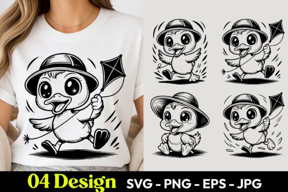 Kite Flying Chick SVG PNG: A Versatile Digital Asset for Creatives