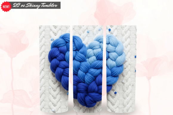 Knitted Heart 20 Oz Skinny Tumbler Wraps: A Versatile Design for Custom Drinkware