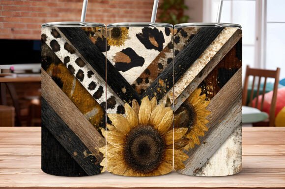 Leopard Sunflowers Tumbler Wrap