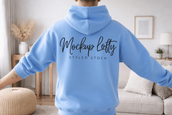 Light Blue Gildan 18000 Sweatshirt Mock