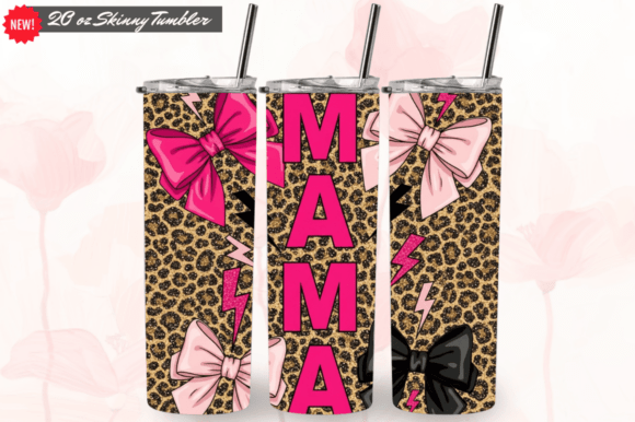 Mama Leopard Bow 20 Oz Tumbler Wrap PNG: A Versatile Tool for Custom Drinkware Creators