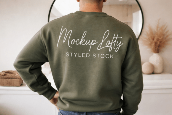 Military Green Gildan 18000 Mockup: A Professional Design Tool for Every Creator