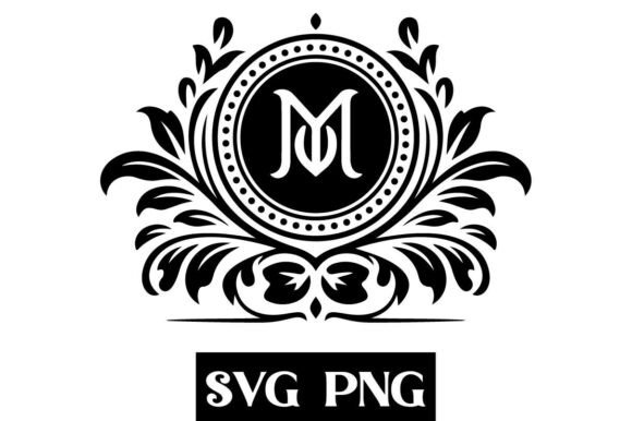 Monogram Letter M SVG: Elegant Floral Design for Real Projects