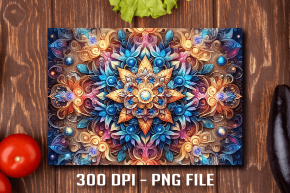 Ornate Jewel Mandala Fun Cutting Board