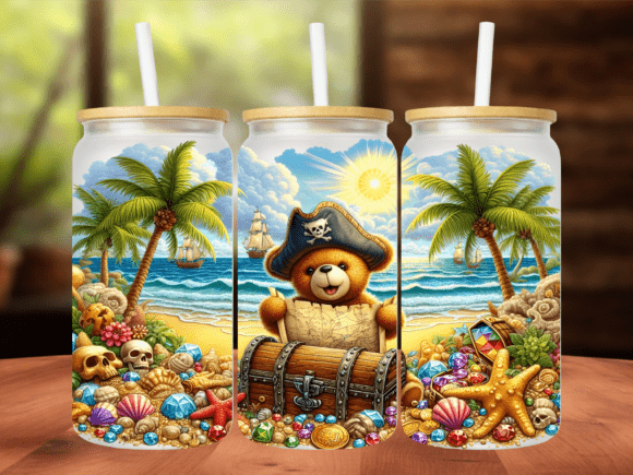 Pirate Teddy Bear 16oz Tumbler Wrap PNG: A Versatile Design for Creative and Practical Use