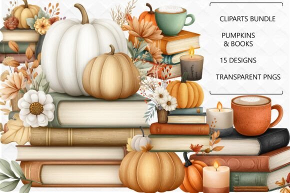 Pumpkins Books Clipart: A Creative Resource for Modern Designers
