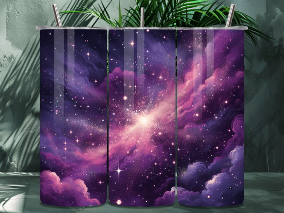 Purple Galaxy Nebula Space Tumbler Wrap