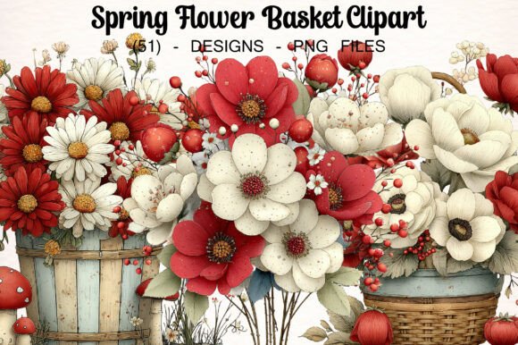Spring Flower Basket Clipart: A Versatile Tool for Creative and Business Projects
