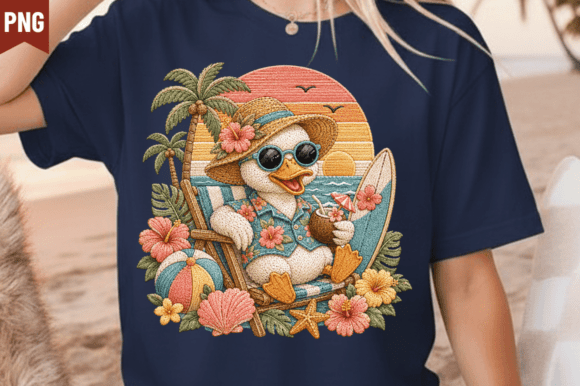 Summer Duck Faux Yarn Beach Vibes PNG
