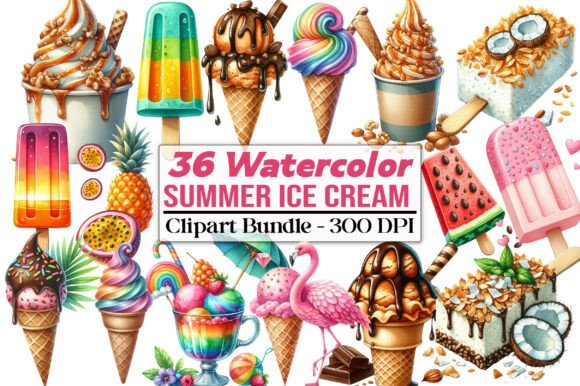 Summer Ice Cream PNG Bundle: A Digital Resource for Creative Projects