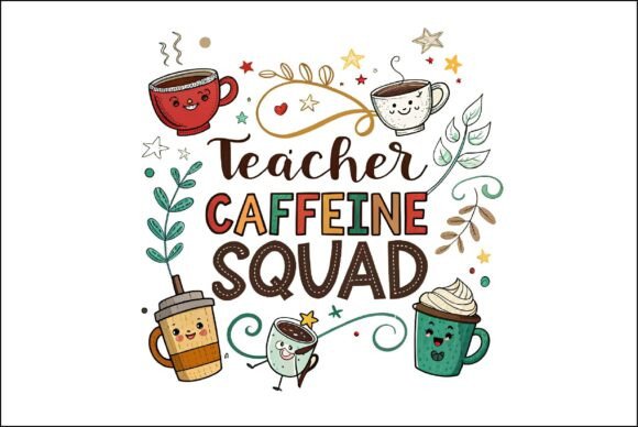 Teacher Caffeine Squad PNG: A Creative Asset for Designers