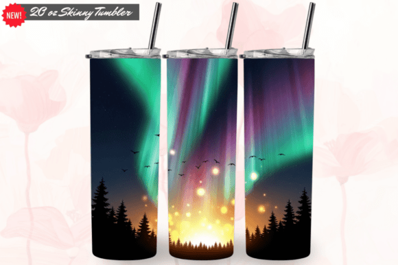 Unleash Creativity with Northern Lights Tumbler Sublimation Wrap