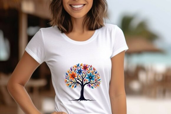 Vibrant Floral Tree PNG Clipart: A Creative Powerhouse for Designers and Makers