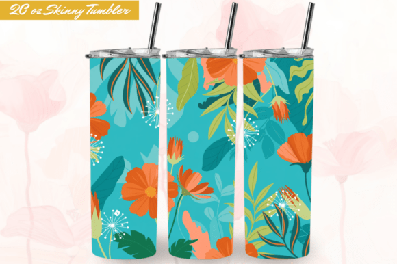 Vintage Tropical Leaves 20oz Tumbler PNG – Elevate Your Sublimation Creations