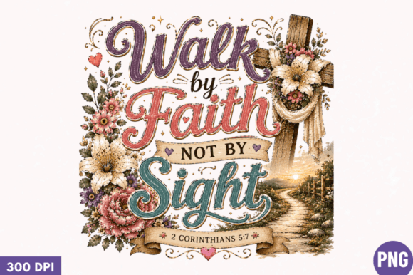 Walk by Faith Not by Sight Christian PNG