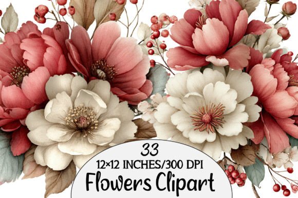 Whimsical Flowers Clipart for Creative Projects
