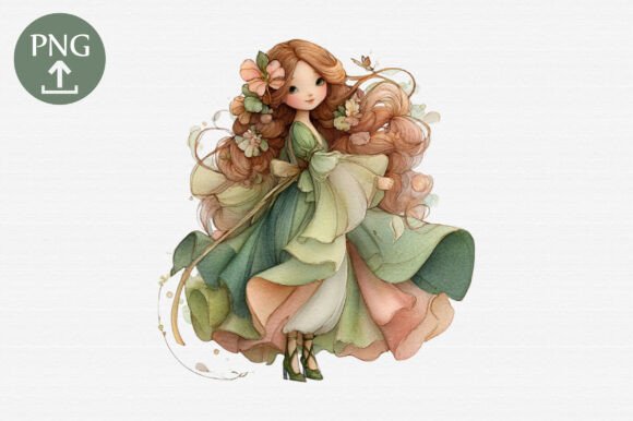 Whimsical Watercolor Fairy Girls Clipart